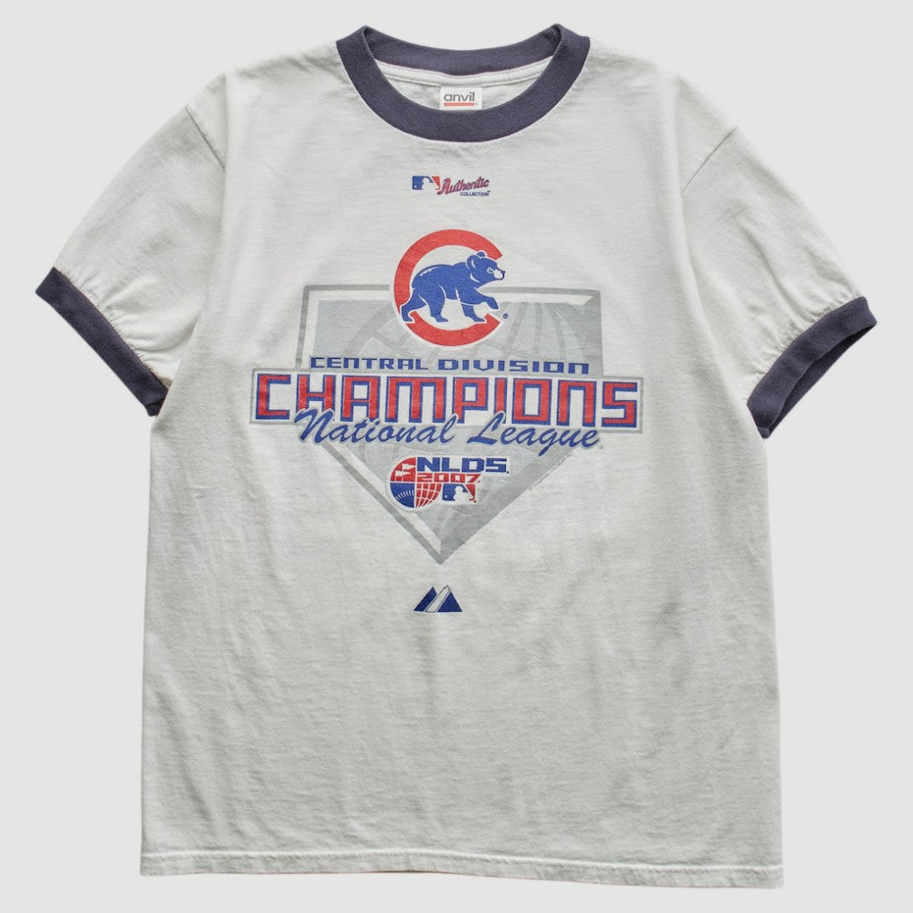 Chicago Cubs Majestic 2007 T-Shirt - White - Vintage - Fanatics Discount