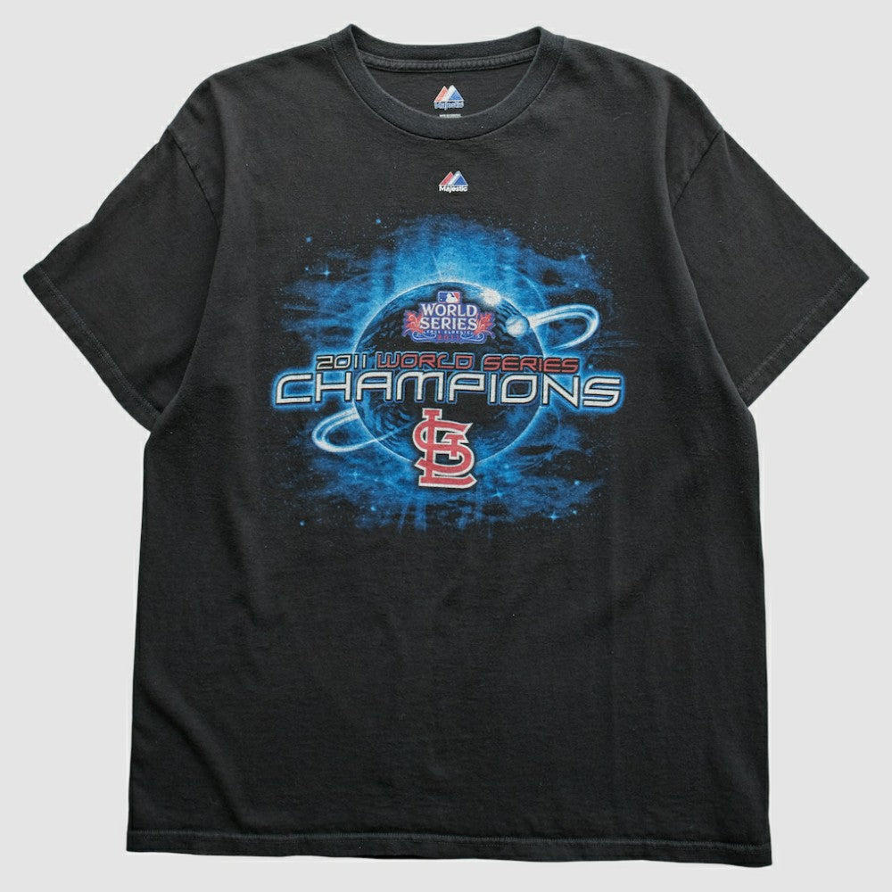 St. Louis Cardinals Majestic 2011 T-Shirt - Black - Vintage - Fanatics on Sale