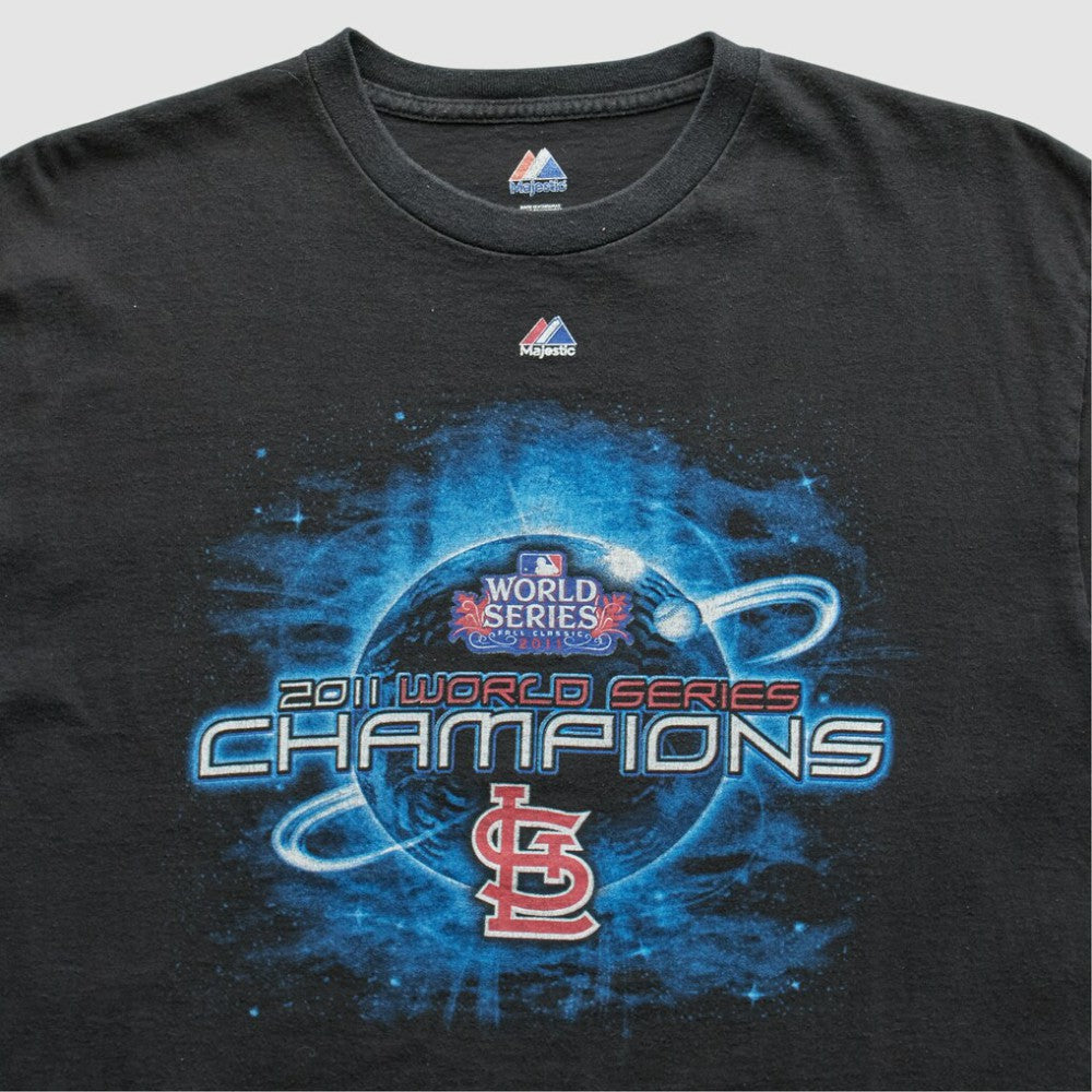 St. Louis Cardinals Majestic 2011 T-Shirt - Black - Vintage - Fanatics on Sale