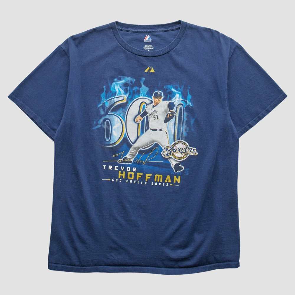 Milwaukee Brewers Majestic 2010 T-Shirt - Blue - Vintage - Fanatics on Sale