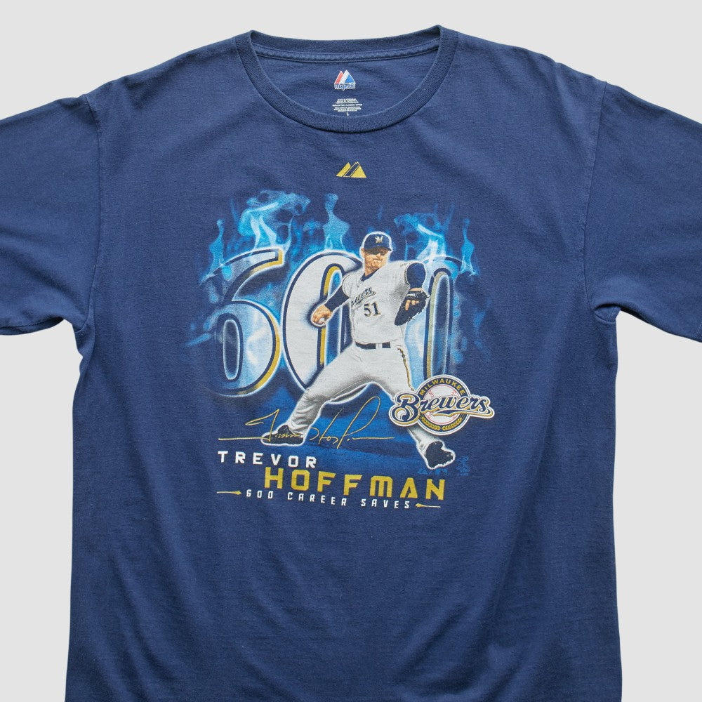 Milwaukee Brewers Majestic 2010 T-Shirt - Blue - Vintage - Fanatics on Sale
