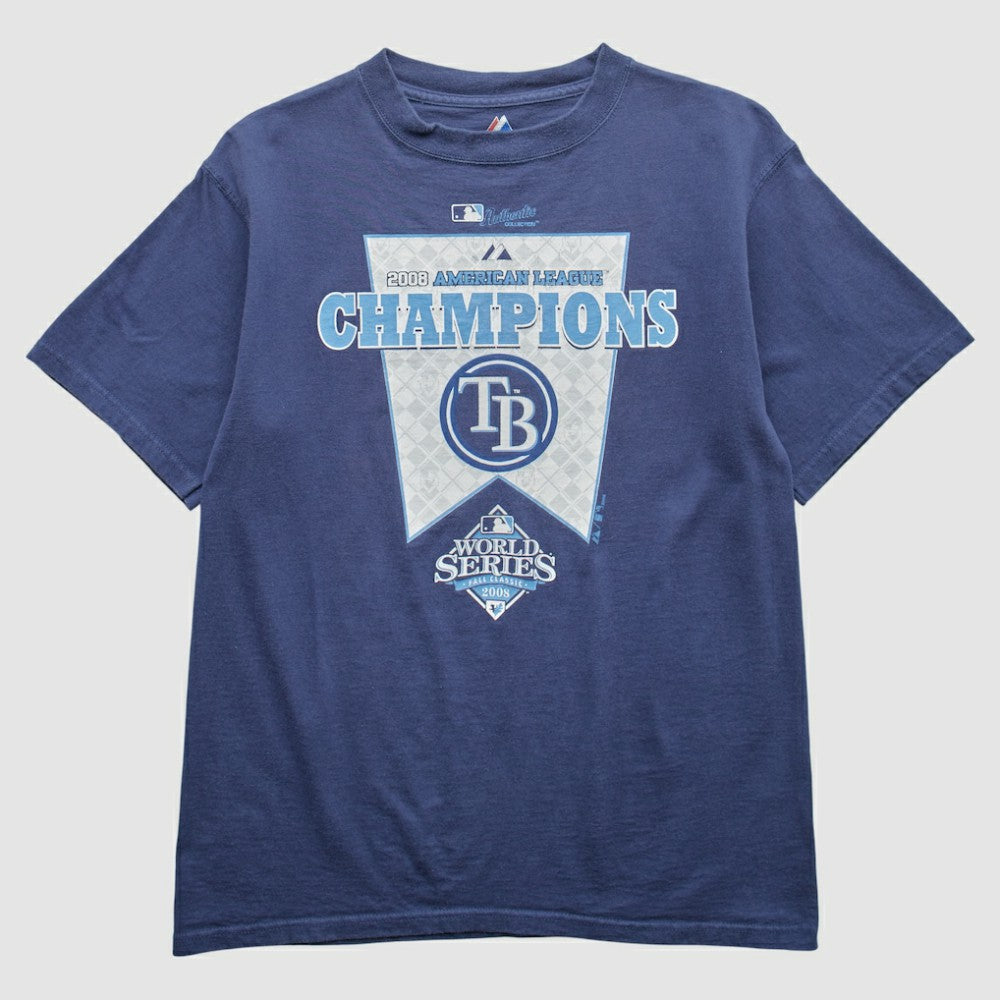 Tampa Bay Rays Majestic 2008 T-Shirt - Blue - Vintage - Fanatics Lifestyle