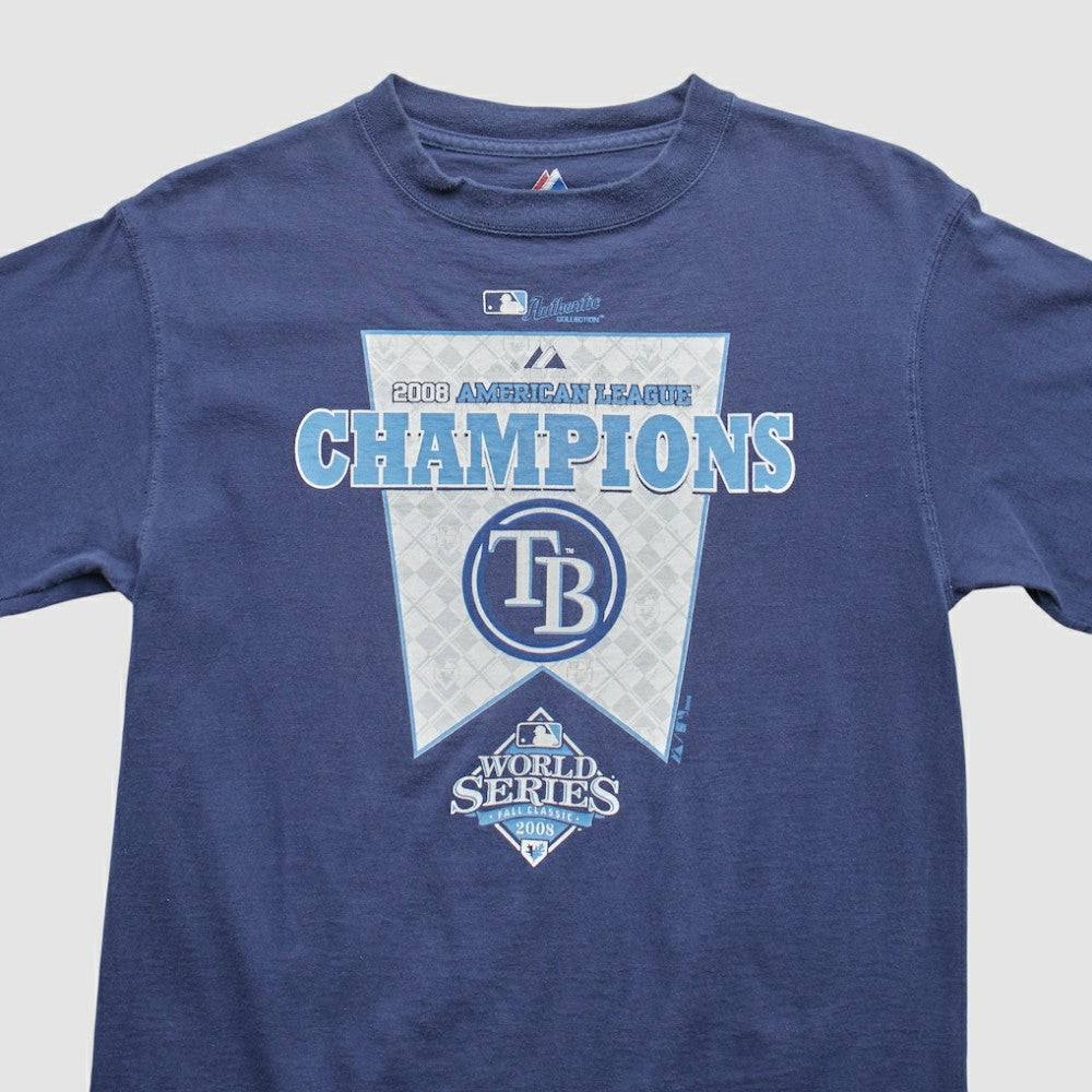 Tampa Bay Rays Majestic 2008 T-Shirt - Blue - Vintage - Fanatics Lifestyle