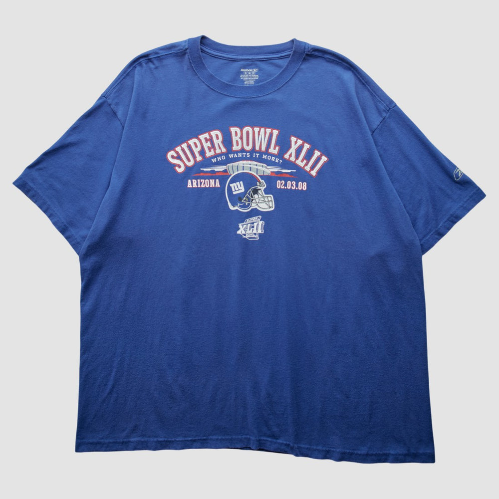Fanatics New York Giants Reebok 2008 T-Shirt Blue Vintage