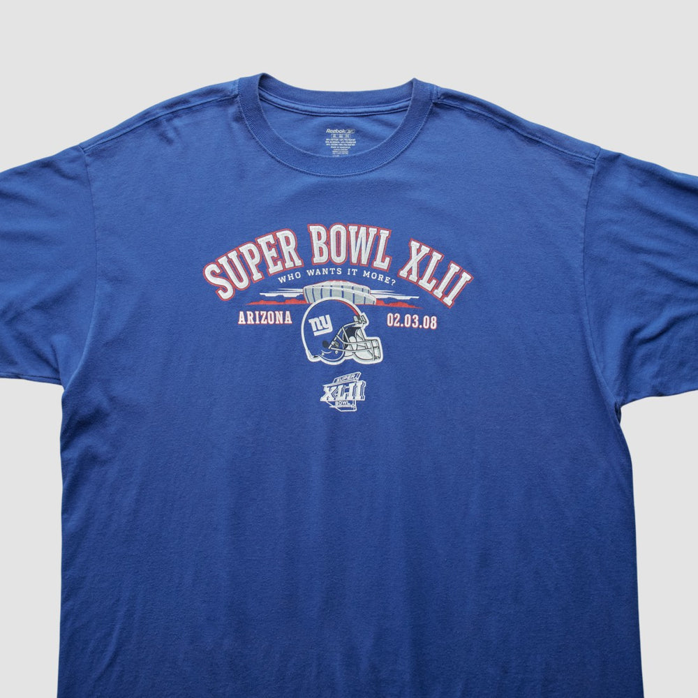 Fanatics New York Giants Reebok 2008 T-Shirt Blue Vintage