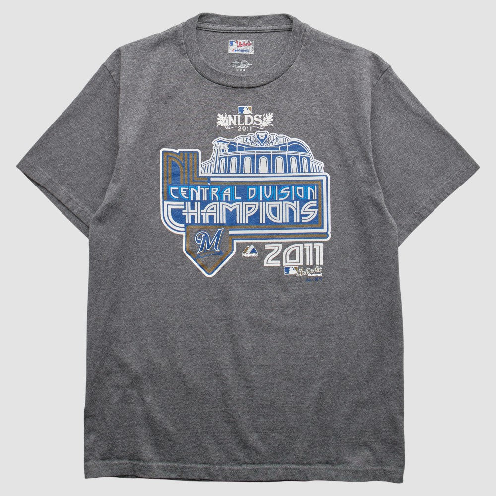 Milwaukee Brewers Majestic 2011 T-Shirt - Gray - Vintage - Fanatics Lifestyle