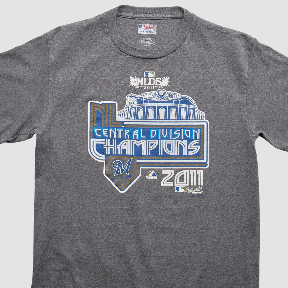 Milwaukee Brewers Majestic 2011 T-Shirt - Gray - Vintage - Fanatics Lifestyle