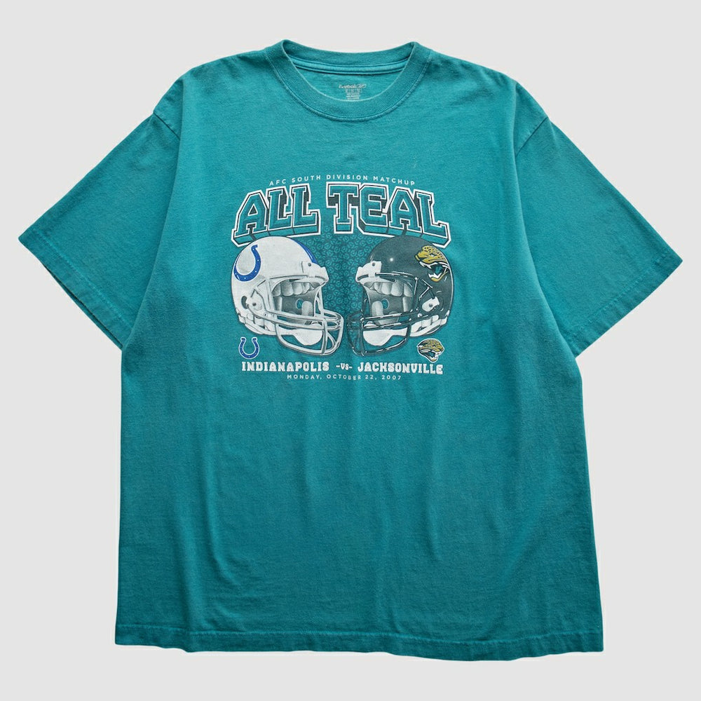 Fanatics Indianapolis Colts vs. Jacksonville Jaguars Reebok 2007 T-Shirt Teal Vintage