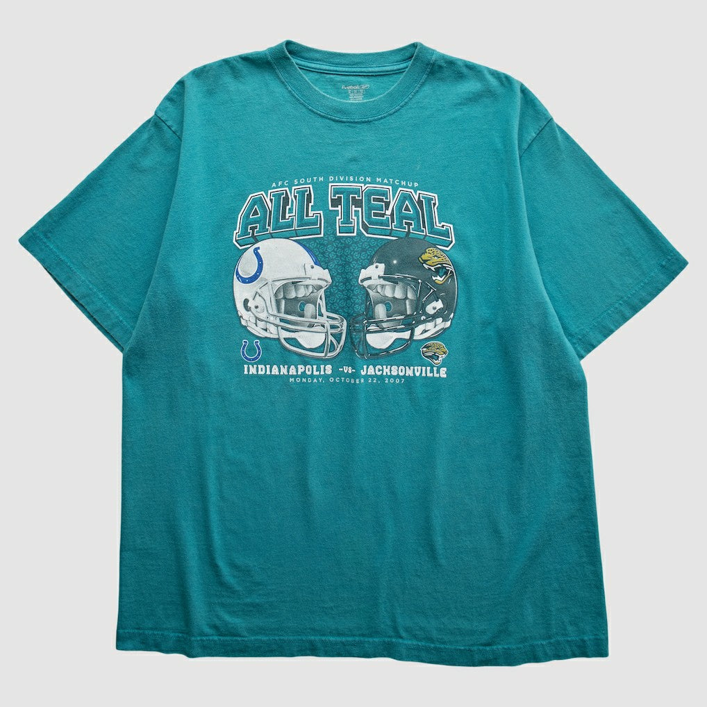 Fanatics Indianapolis Colts vs. Jacksonville Jaguars Reebok 2007 T-Shirt Teal Vintage