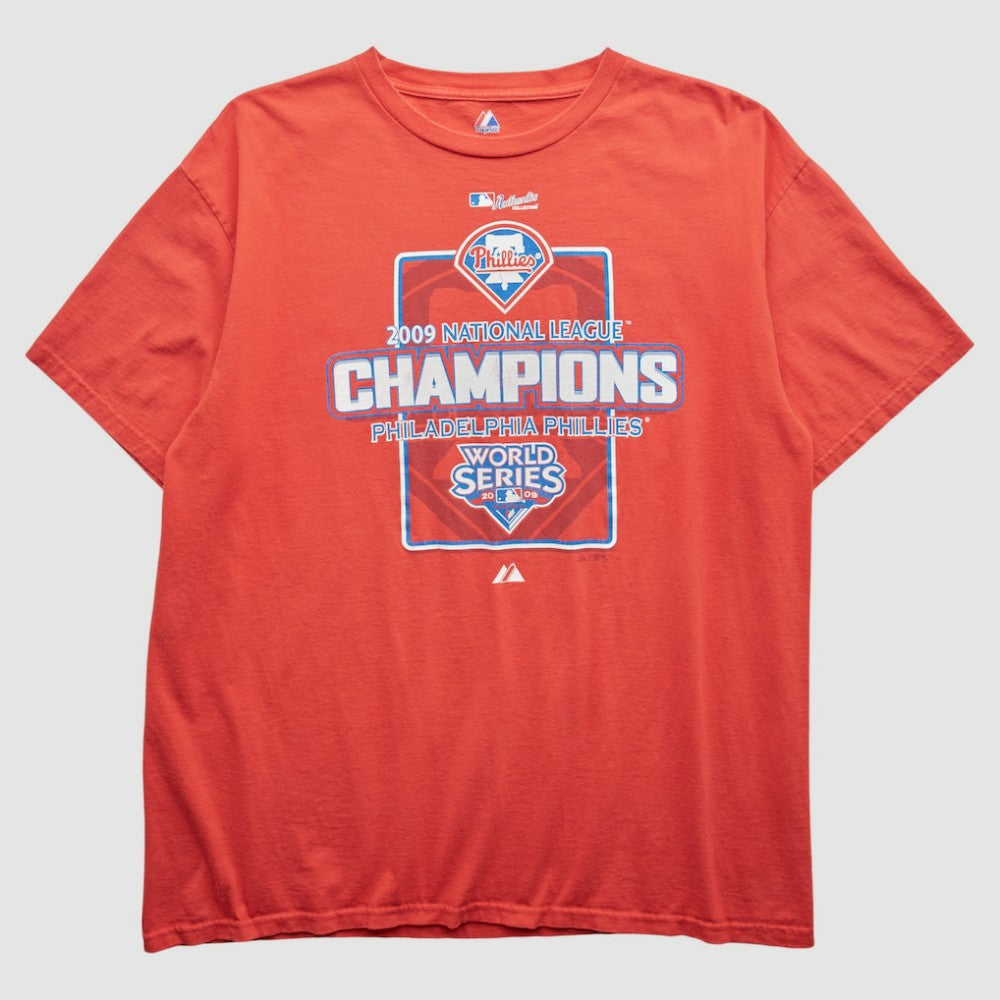 Philadelphia Phillies Majestic 2009 T-Shirt - Red - XVintage - Fanatics Online