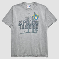 Milwaukee Brewers Majestic 2011 T-Shirt - Gray - Vintage - Fanatics Discount