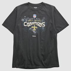 Fanatics New Orleans Saints Reebok 2009 T-Shirt Black Vintage