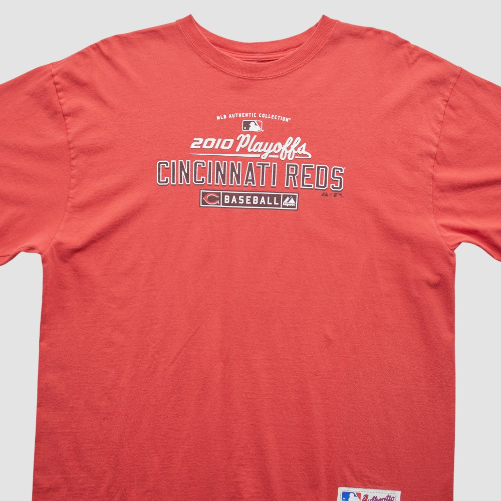 Cincinnati Reds Majestic 2010 T-Shirt - Red - 2XVintage - Fanatics Online
