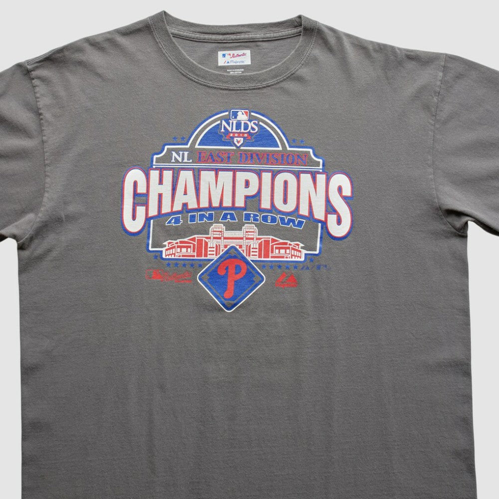 Philadelphia Phillies Majestic 2010 T-Shirt - Gray - XVintage - Fanatics Sale