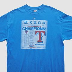 Texas Rangers Majestic 2011 T-Shirt - Blue - 2XVintage - Fanatics on Sale