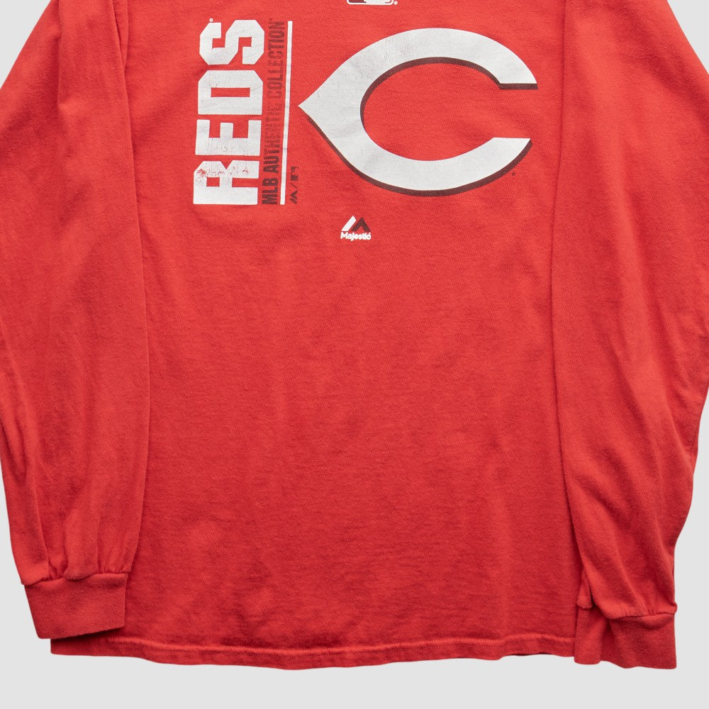Cincinnati Reds Majestic 2000s T-Shirt - Red - Vintage - Fanatics on Sale
