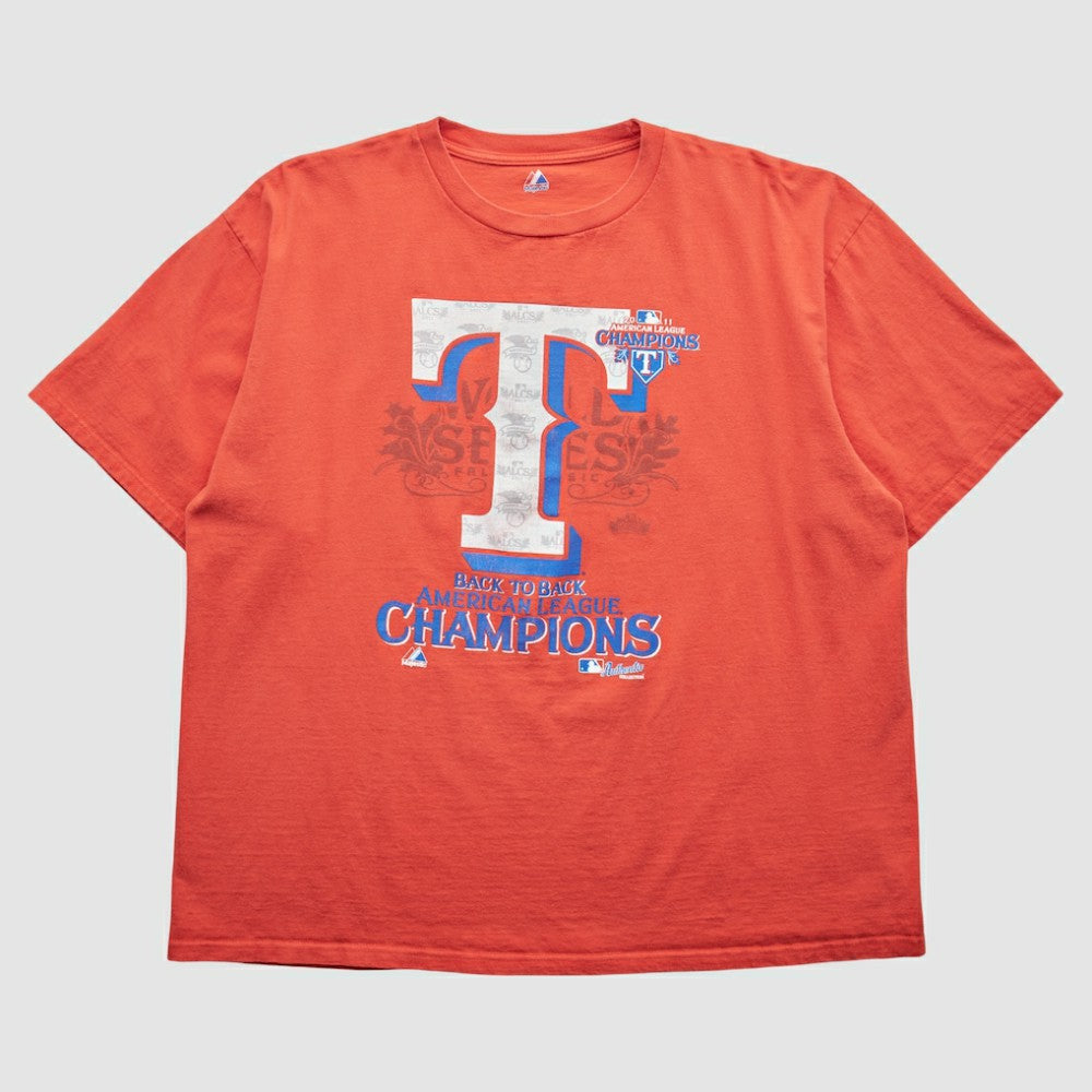 Texas Rangers Majestic 2011 T-Shirt - Orange - 2XVintage - Fanatics Online