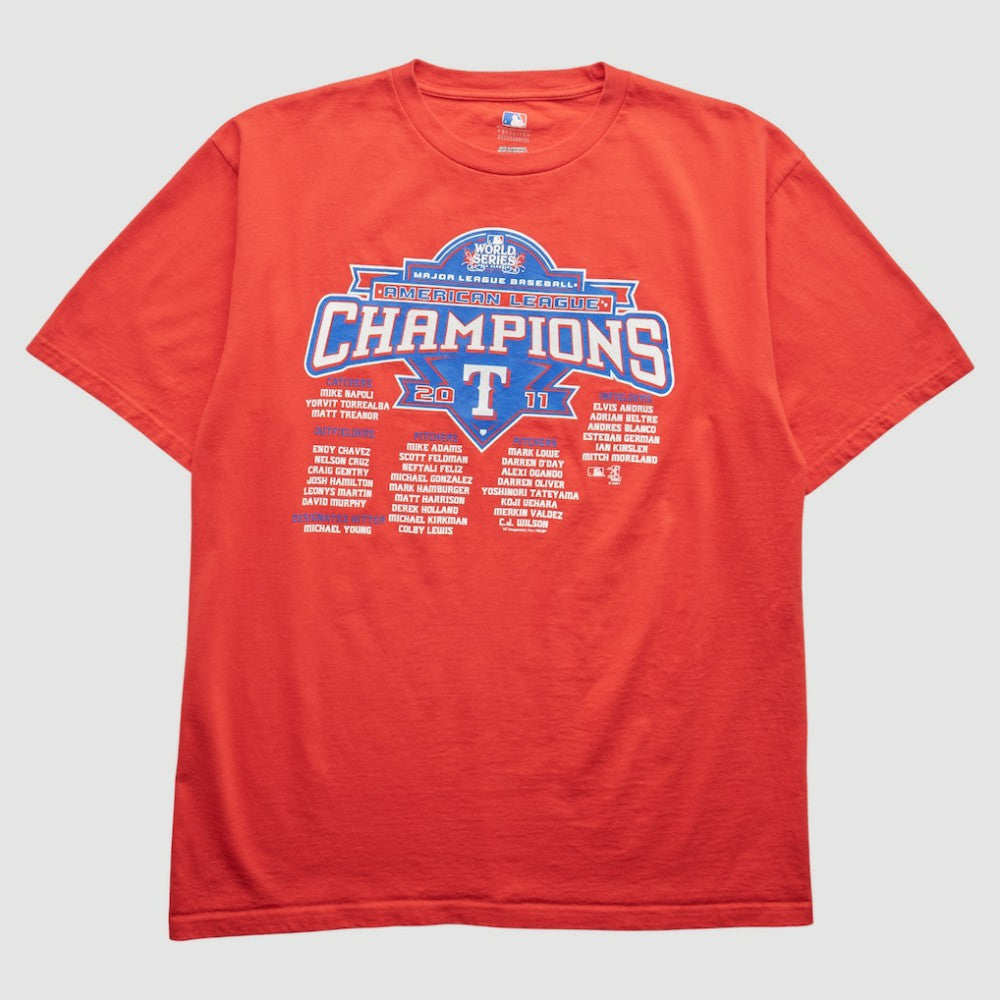 Texas Rangers 2011 T-Shirt - Red - Vintage - Fanatics Online