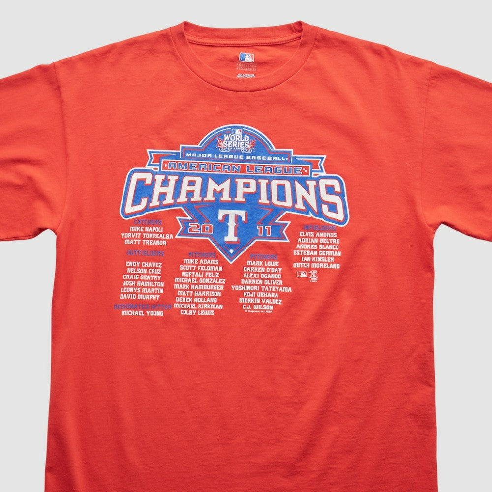 Texas Rangers 2011 T-Shirt - Red - Vintage - Fanatics Online