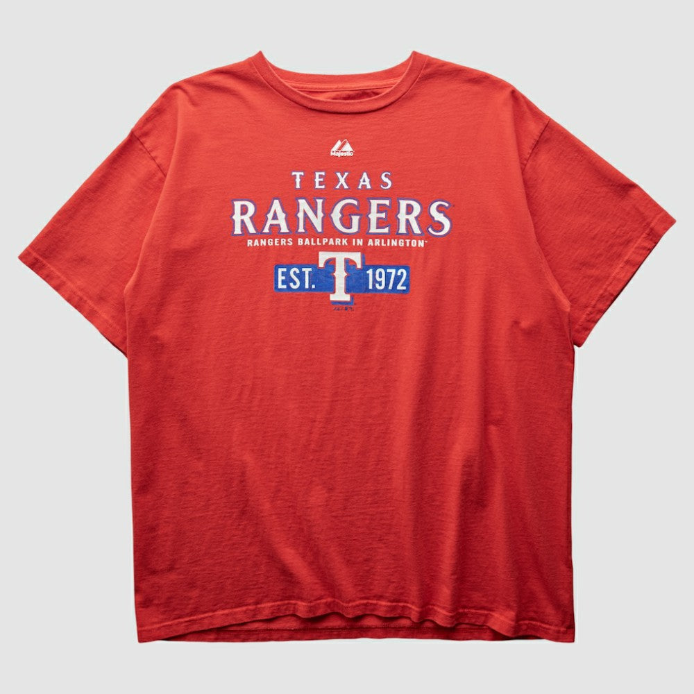 Texas Rangers Majestic 2000s T-Shirt - Red - XVintage - Fanatics Discount