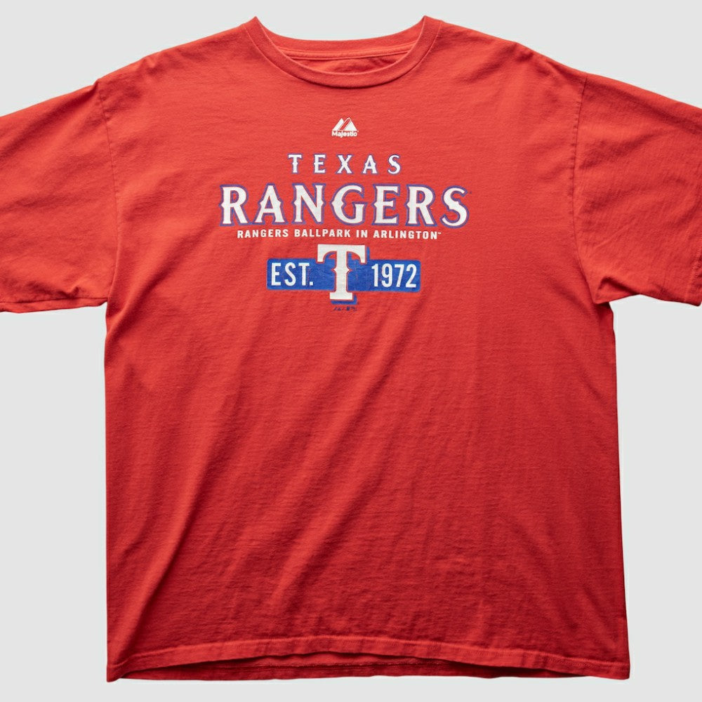 Texas Rangers Majestic 2000s T-Shirt - Red - XVintage - Fanatics Discount