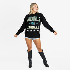 Jacksonville Jaguars Gameday Couture Women's Oversized Everyday Star Long Sleeve T-Shirt Black