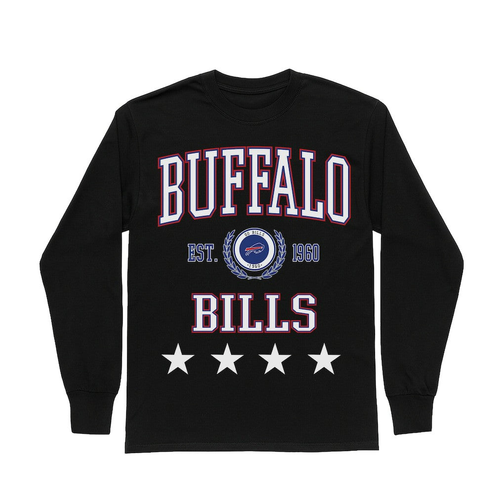 Buffalo Bills Gameday Couture Women's Oversized Everyday Star Long Sleeve T-Shirt Black