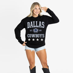 Dallas Cowboys Gameday Couture Women's Oversized Everyday Star Long Sleeve T-Shirt Black