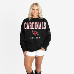 Arizona Cardinals Gameday Couture Women's Oversized Level Up Black Label Premium Fleece Sweatshirt Black