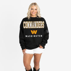 Washington Commanders Gameday Couture Women's Oversized Level Up Black Label Premium Fleece Sweatshirt Black