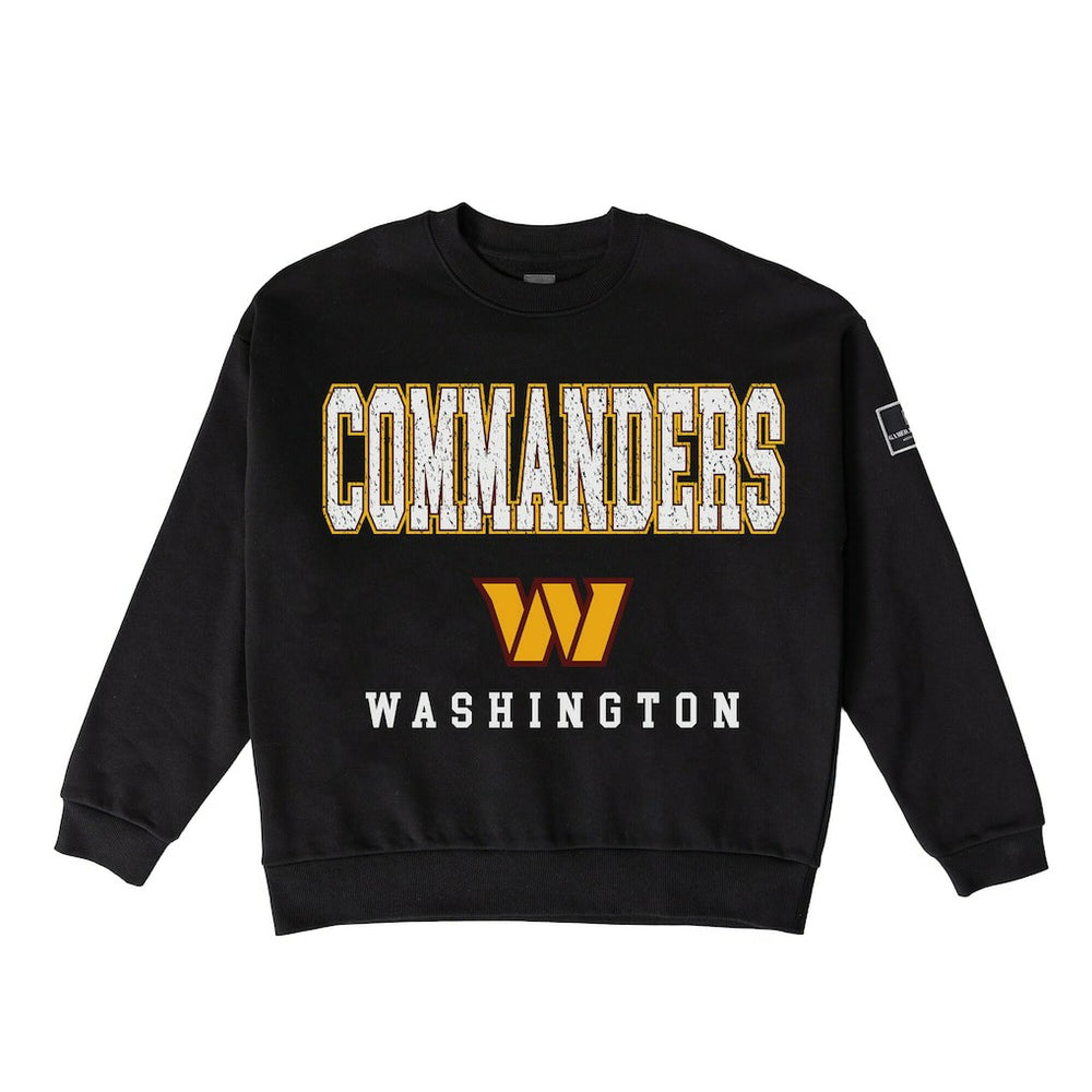 Washington Commanders Gameday Couture Women's Oversized Level Up Black Label Premium Fleece Sweatshirt Black