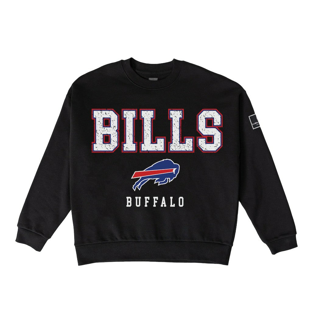 Buffalo Bills Gameday Couture Women's Oversized Level Up Black Label Premium Fleece Sweatshirt Black