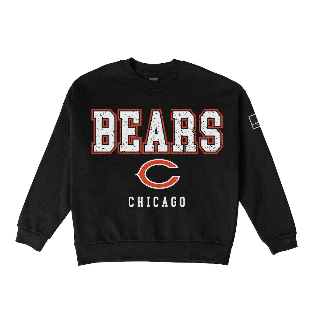 Chicago Bears Gameday Couture Women's Oversized Level Up Black Label Premium Fleece Sweatshirt Black