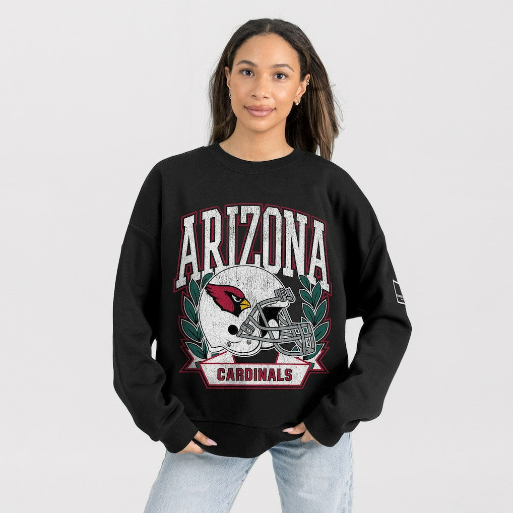 Arizona Cardinals Gameday Couture Women's Oversized Victory Lane Black Label Premium Fleece Sweatshirt Black