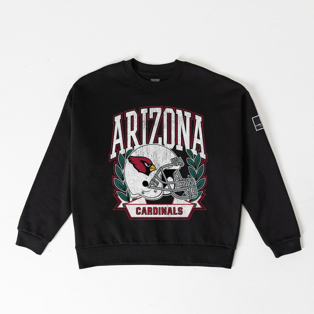 Arizona Cardinals Gameday Couture Women's Oversized Victory Lane Black Label Premium Fleece Sweatshirt Black