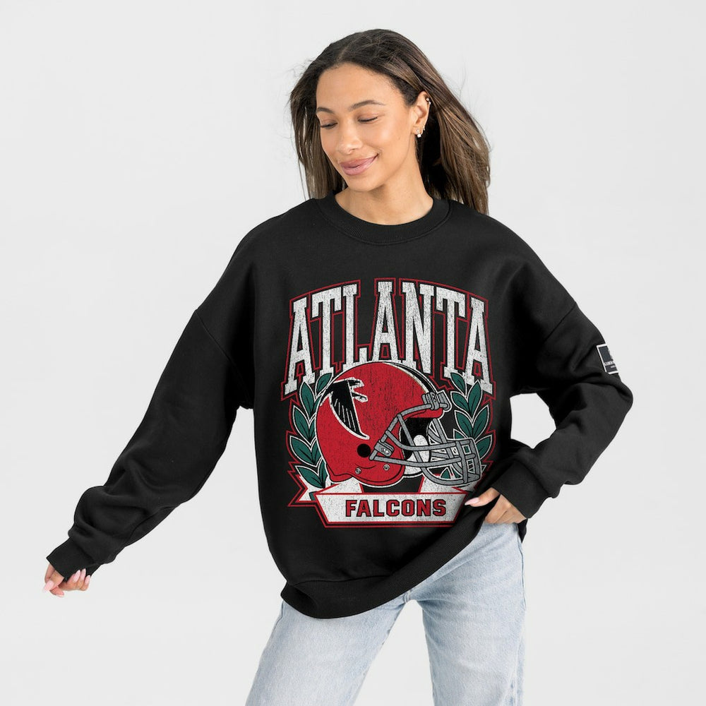 Atlanta Falcons Gameday Couture Women's Oversized Victory Lane Black Label Premium Fleece Sweatshirt Black