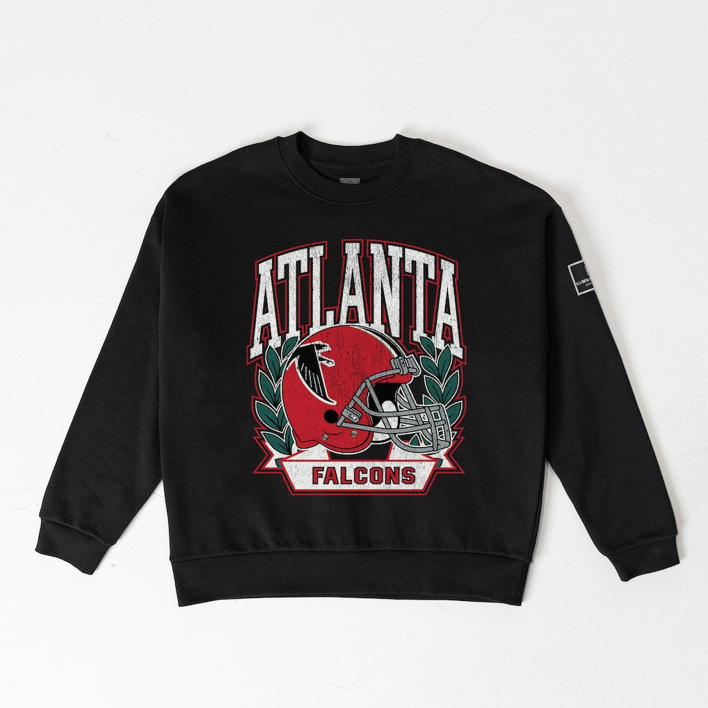 Atlanta Falcons Gameday Couture Women's Oversized Victory Lane Black Label Premium Fleece Sweatshirt Black
