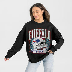 Buffalo Bills Gameday Couture Women's Oversized Victory Lane Black Label Premium Fleece Sweatshirt Black