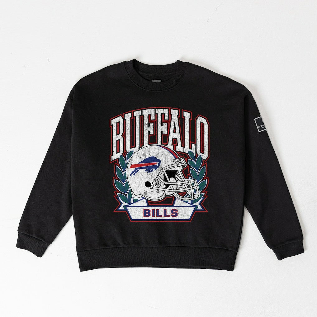 Buffalo Bills Gameday Couture Women's Oversized Victory Lane Black Label Premium Fleece Sweatshirt Black