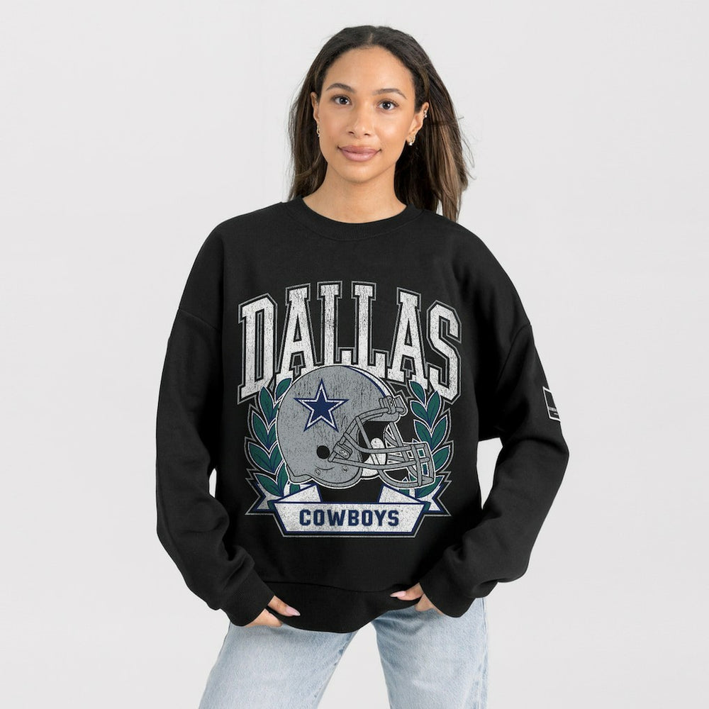 Dallas Cowboys Gameday Couture Women's Oversized Victory Lane Black Label Premium Fleece Sweatshirt Black