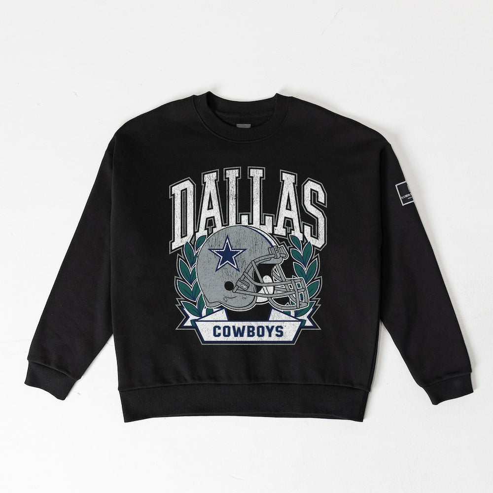 Dallas Cowboys Gameday Couture Women's Oversized Victory Lane Black Label Premium Fleece Sweatshirt Black