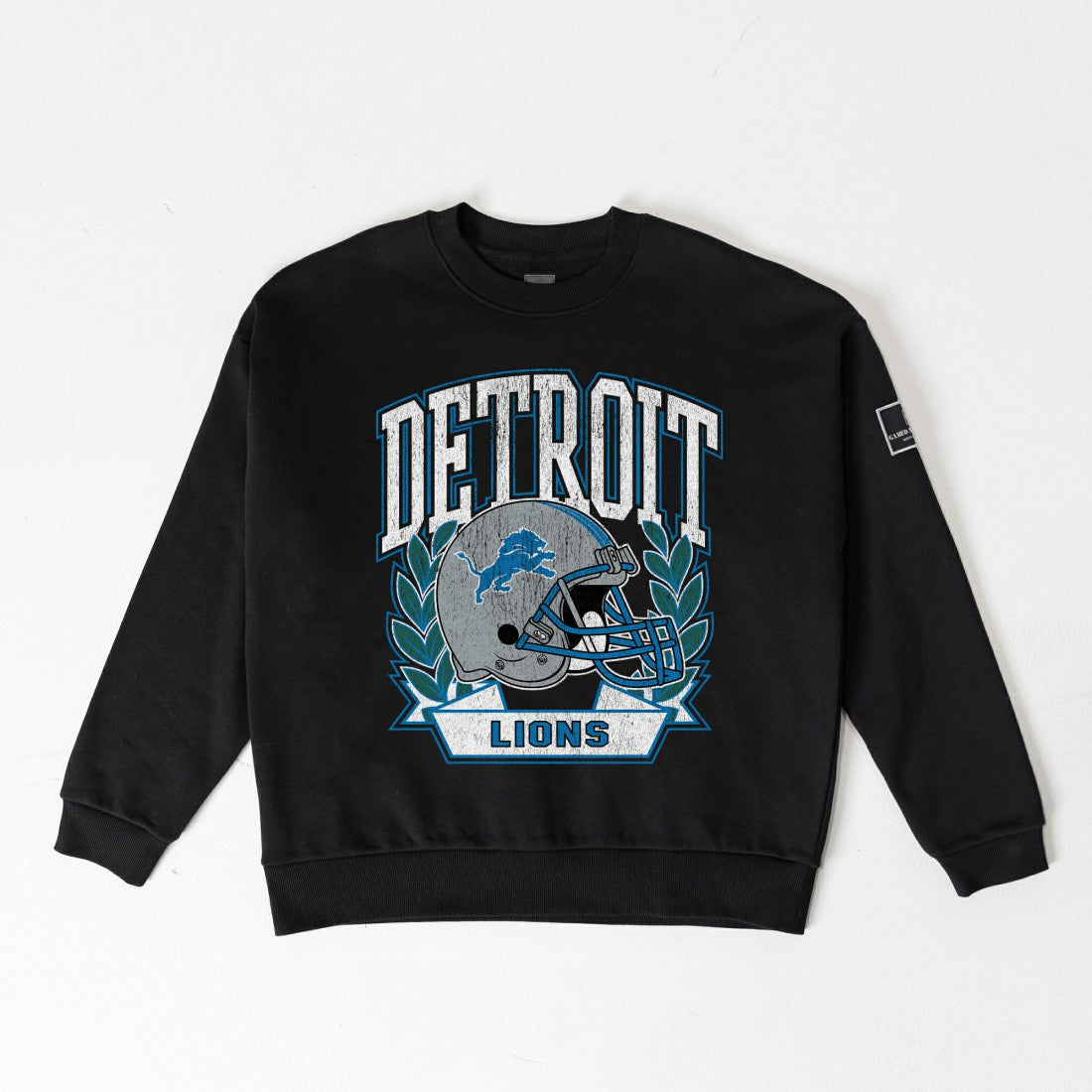 Detroit Lions Gameday Couture Women's Oversized Victory Lane Black Label Premium Fleece Sweatshirt Black