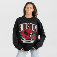 Houston Texans Gameday Couture Women's Oversized Victory Lane Black Label Premium Fleece Sweatshirt Black