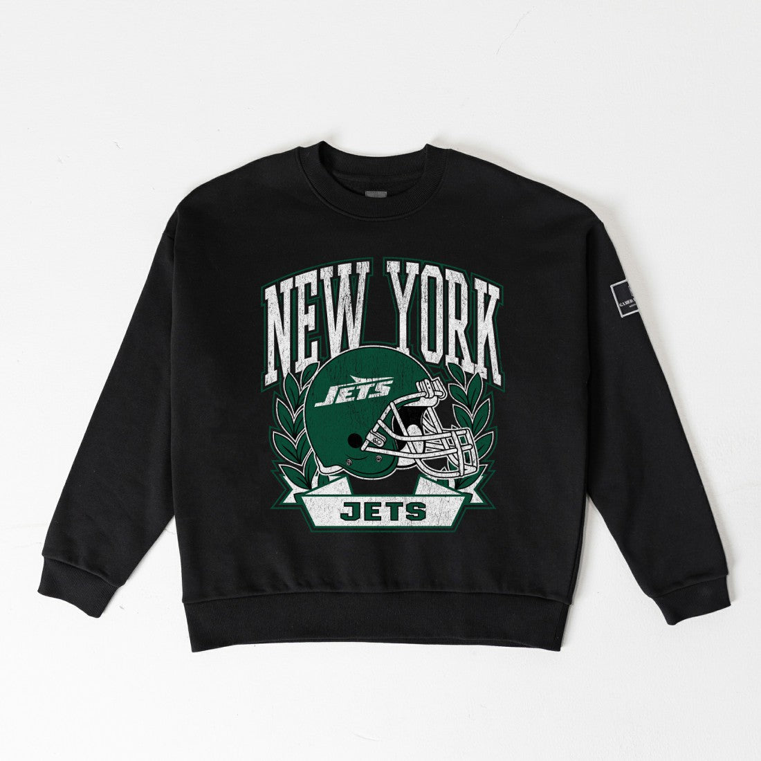 New York Jets Gameday Couture Women's Oversized Victory Lane Black Label Premium Fleece Sweatshirt Black