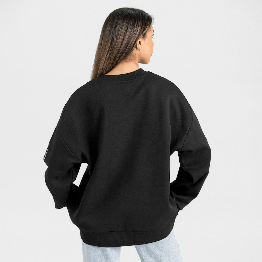 Philadelphia Eagles Gameday Couture Women's Oversized Victory Lane Black Label Premium Fleece Sweatshirt Black