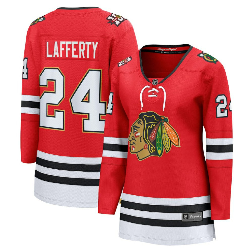 Sam Lafferty Chicago Blackhawks Fanatics Women's Centennial Breakaway Player Jersey - Red - NHL 203466378