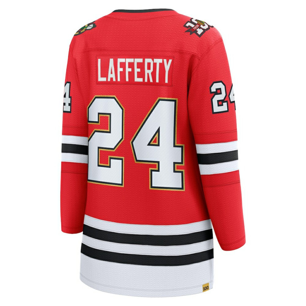 Sam Lafferty Chicago Blackhawks Fanatics Women's Centennial Breakaway Player Jersey - Red - NHL 203466378