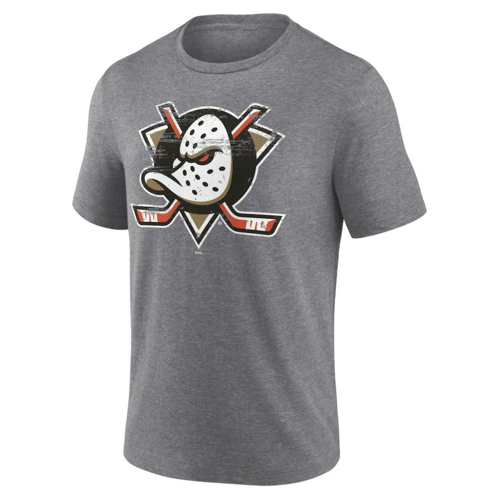 Anaheim Ducks Heritage Custom Tri-Blend T-Shirt - Gray - NHL 203467396