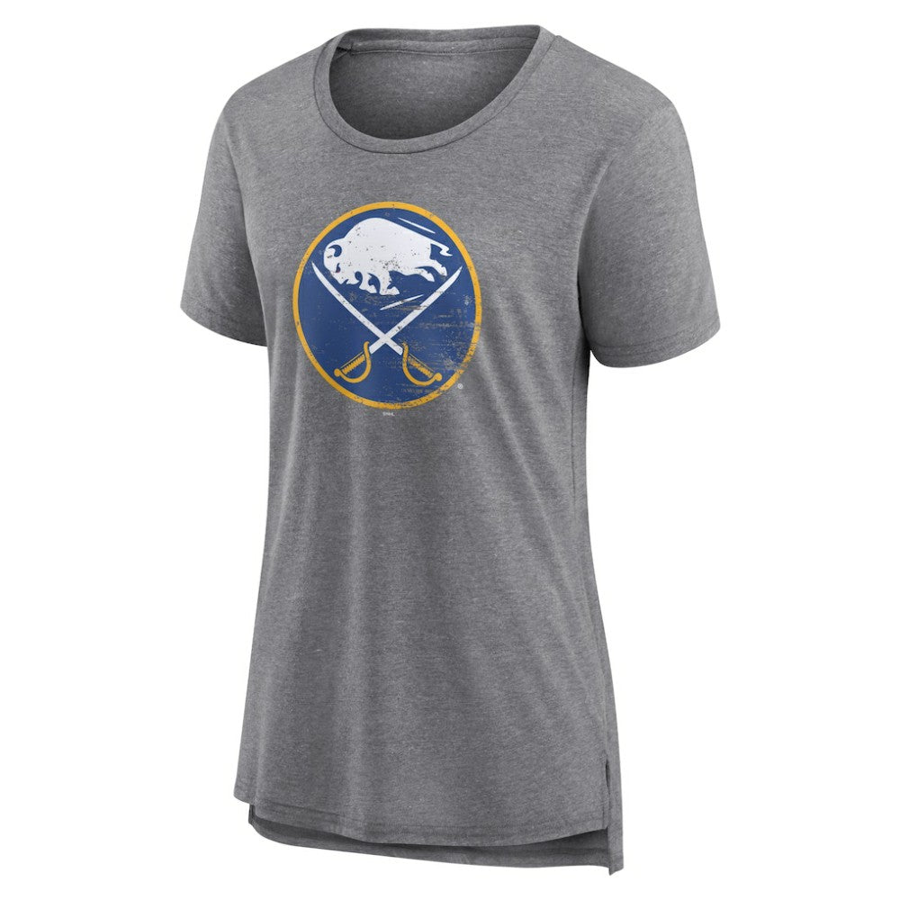 Buffalo Sabres Women's Heritage Custom Tri-Blend T-Shirt - Gray - NHL 203467401