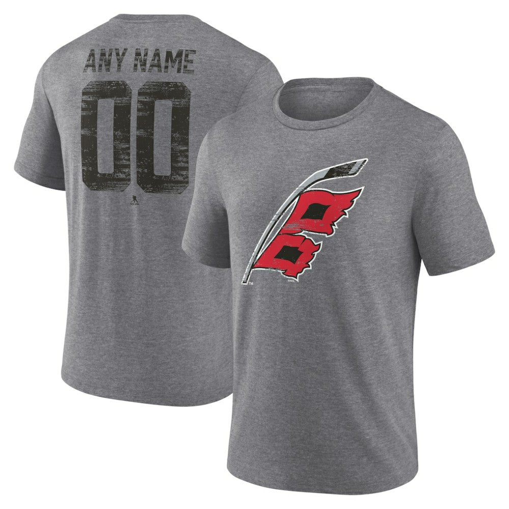 Carolina Hurricanes Heritage Custom Tri-Blend T-Shirt - Gray - NHL 203467404